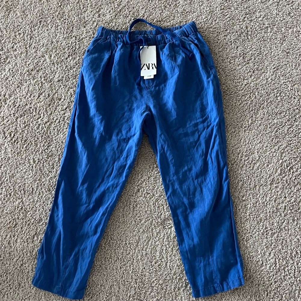 NEW ZARA Blue Straight Pants